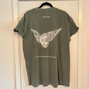 “NO WEAPON” CAP SLEEVE TEE | MOSS GREEN | DARC SPORT